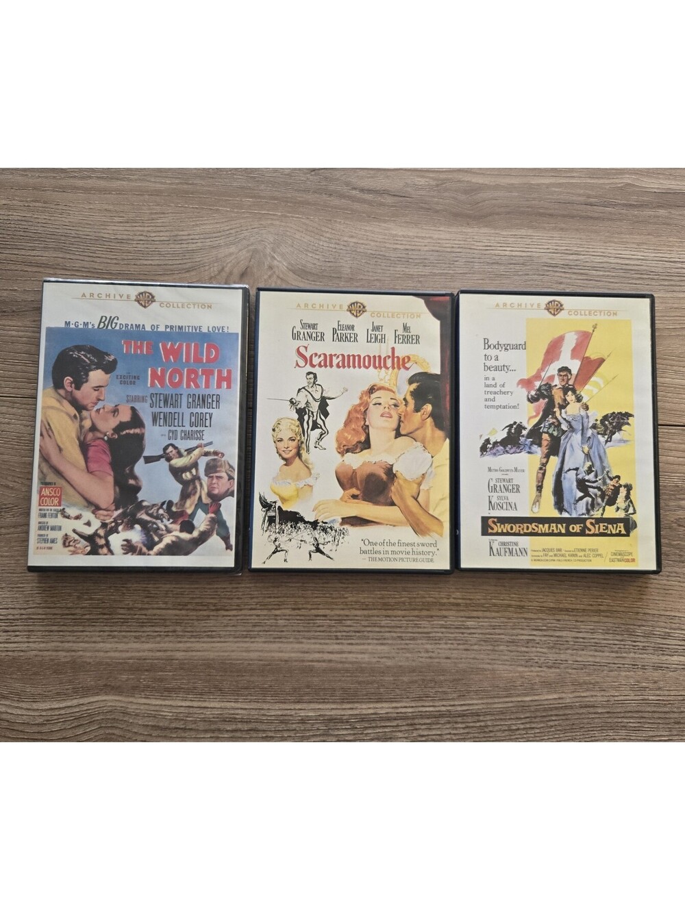 Stewart Granger 3-DVD Lot: Wild North [SEALED] Scaramouche Swordsman of Siena